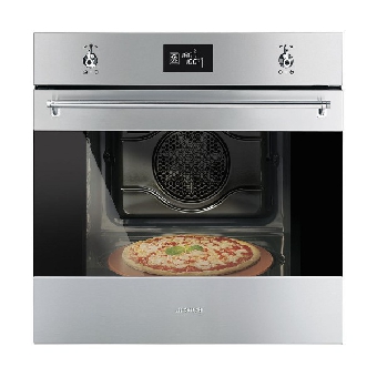 SMEG เตาอบไฟฟ้ามัลติฟังก์ชั่น พร้อมอุปกรณ์อบพิซซ่า ดีไซน์ Classica สีสเตนเลส รุ่น SF6390XPZE