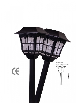 HI-TEK โคมไฟโซล่า LED แบบปักดิน ไพน์ สีดำ (แพ็ค 2)
