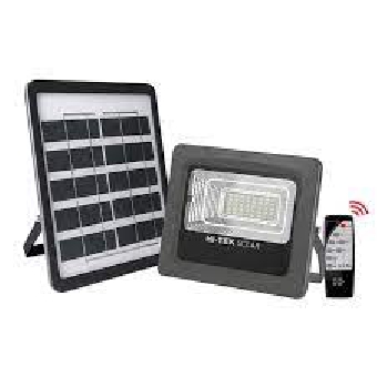 โคมฟลัดไลท์โซล่าเซลล์ LED 100W DL HI-TEK รุ่น HFSF00100D สีเทา