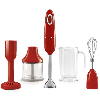 SMEG เครื่องปั่นอาหารมือถือ ดีไซน์ 50’s Style สีแดง รุ่น HBF02RDEU