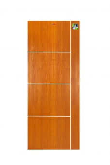 ประตูUPVCเมโทร-เทค MP-13 รุ่น เซาะร่อง สีโกเด้นทรีค ขนาด 70 X 200 ซม.