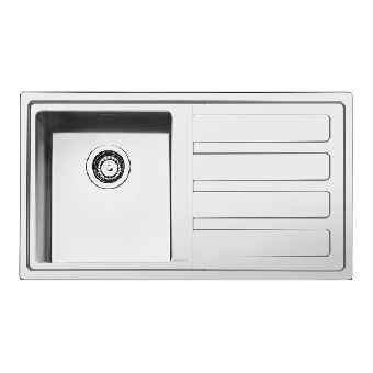 SMEG อ่างล้างจานสเตนเลส 1 หลุม (ซ้าย) มีที่พักจาน แบบฝังบนเคาน์เตอร์ รุ่น LD861D-2