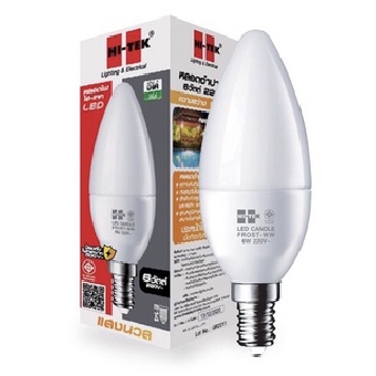 Hi-tek หลอดจำปา LED 5 วัตต์ ขั้ว E14 แสงขาว / แสงนวล