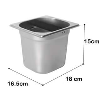 ถังเคาะกากกาแฟสแตนเลส ทรงสี่เหลี่ยมETZEL ขนาด 15 ซม.