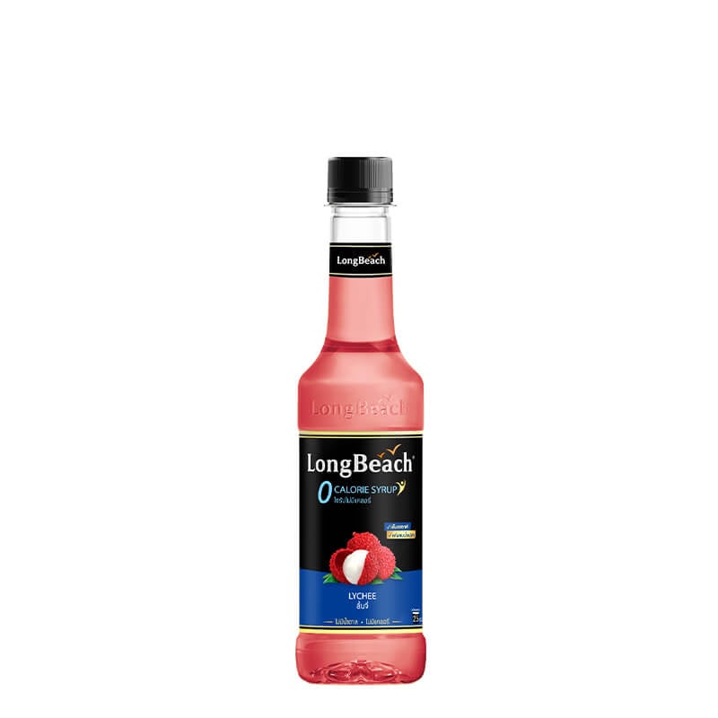 น้ำเชื่อม ลองบีชไซรัป กลิ่น ลิ้นจี่ (ขวดเล็ก) 320 มล.