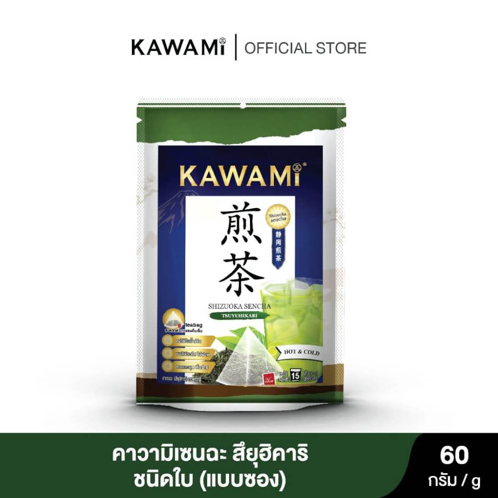ชาเขียวมัทฉะ คาวามิ ชาใบเซนฉะ (สึยุฮิคาริ) ขนาด 60 กรัม