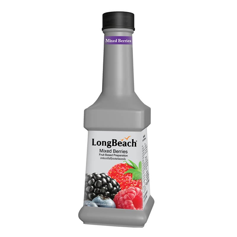 น้ำผลไม้ผสมเนื้อผลไม้ ลองบีช เพียวเร่ กลิ่น มิกซ์เบอร์รี่ 900 มล.