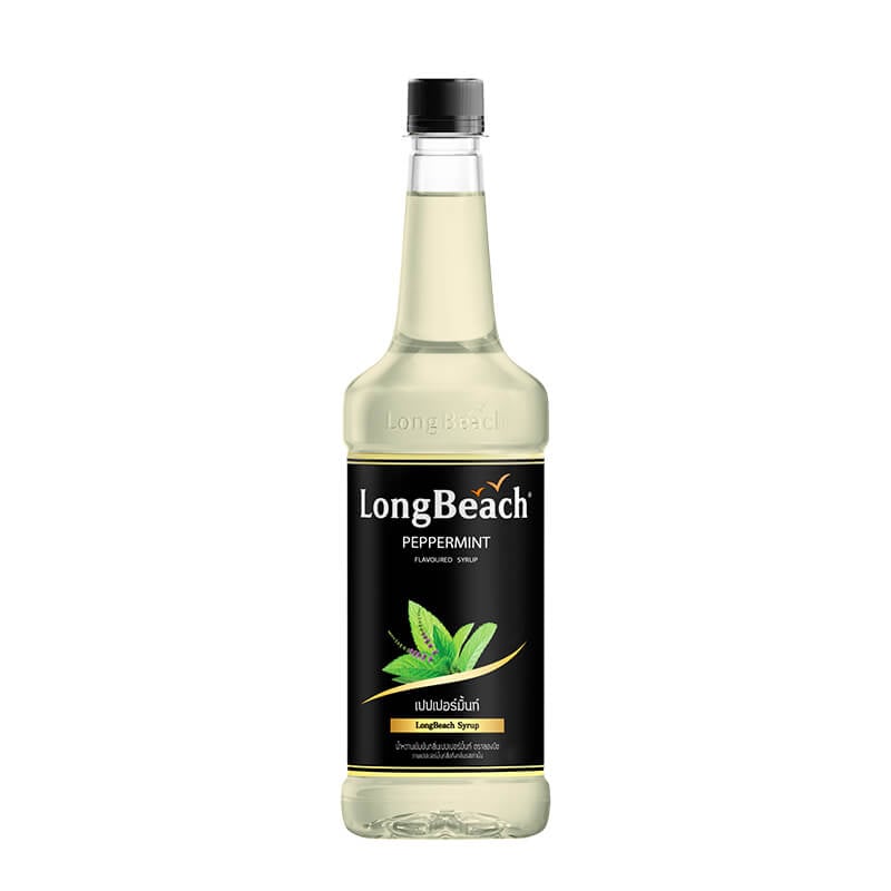น้ำเชื่อม ลองบีชไซรัป กลิ่น เปปเปอร์มิ้นท์ ขนาด 740ML.