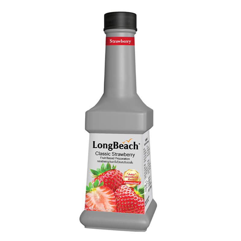 น้ำผลไม้ผสมเนื้อผลไม้ ลองบีช เพียวเร่ กลิ่น คลาสสิคสตรอว์เบอร์รี่ 900 มล.