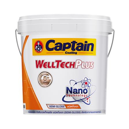 สีน้ำทาภายนอก ชนิดกึ่งเงา CAPTAIN WELLTECH PLUS BASE C 2.5 แกลลอน