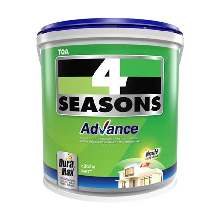 สีน้ำทาภายใน ชนิดด้าน TOA 4 SEASONS ADVANCE BASE A สีขาว 1 แกลลอน