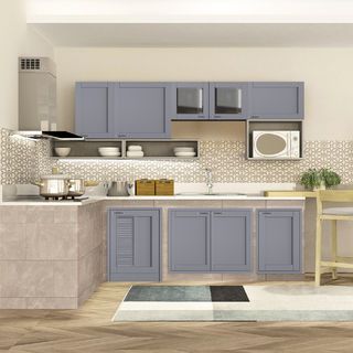 KITZCHO ตู้แขวนบานเปิดกระจก KEC-ZOR-W-GL-4080X-GY สีเทา