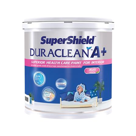 สีน้ำทาภายใน TOA SUPERSHIELD DURACLEAN A+ BASE A สีขาว ด้าน 1 แกลลอน