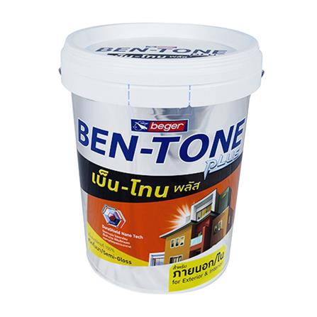 สีน้ำทาภายนอก BEGER BEN-TONE PLUS 300 สีขาว กึ่งเงา 5 แกลลอน