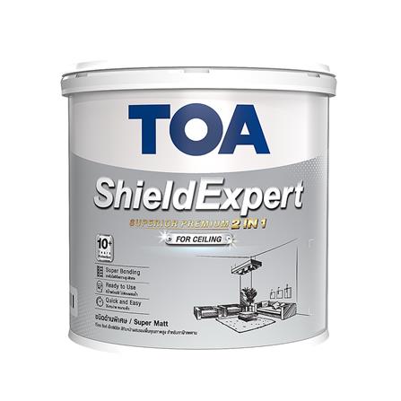 สีน้ำทาฝ้า ชนิดด้าน TOA SHIELD EXPERT E777 สี CEILING WHITE 1 แกลลอน