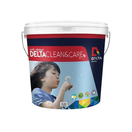 สีน้ำทาภายใน DELTA CLEAN&amp;CARE BASE B กึ่งเงา 1 แกลลอน