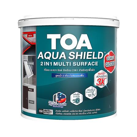 สีเคลือบเงา TOA AQUA SHIELD 2 IN 1 BASE A เงา 3.5 ลิตร