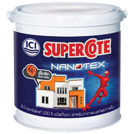 สีน้ำทาภายนอก DULUX SUPERCOTE NANOTEX BASE A กึ่งเงา 3 ลิตร