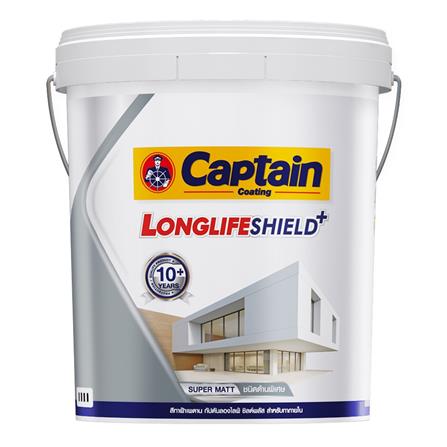 สีน้ำทาฝ้า CAPTAIN LONGLIFE SHIELDPLUS L0100 สีขาว ด้าน 5 แกลลอน