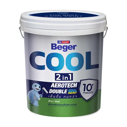 สีน้ำทาฝ้า ขนิดด้าน BEGER COOL 2 IN 1 CC999 สีเทา 5 แกลลอน