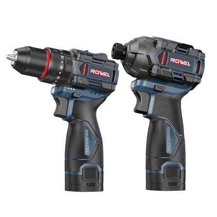 ชุดสว่านและไขควงกระแทกไร้สาย (พร้อมแบตเตอรี่) ROWEL RW-PT-CSD161 16 โวลต์