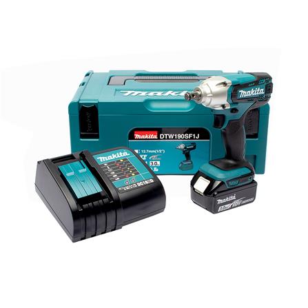 บล็อกไร้สาย (พร้อมแบตเตอรี่) MAKITA M011-DTW190SF1J 1/2 นิ้ว 18 โวลต์ และกล่อง MAKPAC