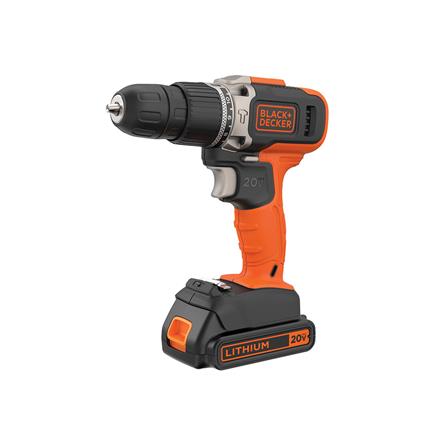 สว่านกระแทกไร้สาย (พร้อมแบตเตอรี่) BLACK&amp;DECKER BCD704K-B1 20 โวลต์