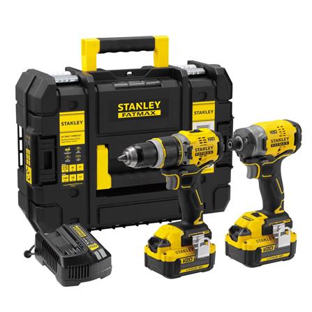ชุดสว่านและไขควงกระแทกไร้สาย (พร้อมแบตเตอรี่) STANLEY SBDI469M2T-B1 20 โวลต์