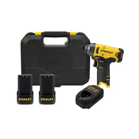 ไขควงกระแทก (พร้อมแบตเตอรี่และแท่นชาร์จ) STANLEY SCI10D2K-B1 12 โวลต์