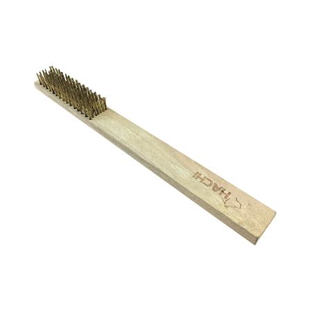 แปรงลวดทองเหลือง ขนนุ่ม ด้ามไม้ HACHI 7 แถว