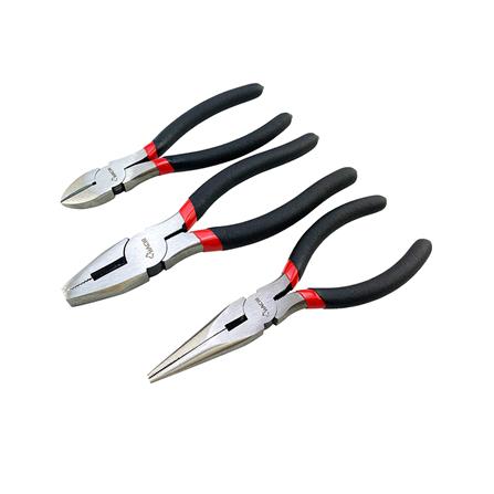 ชุดคีม HACHI 6 นิ้ว แพ็ก 3 ชิ้น สีดำ-แดง