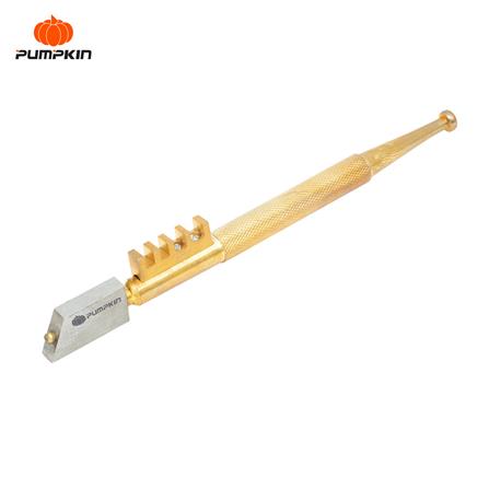 มีดกรีดกระจกใช้น้ำมัน หัวคาร์ไบด์ด้ามทองเหลือง PUMPKIN 26325 สีทอง