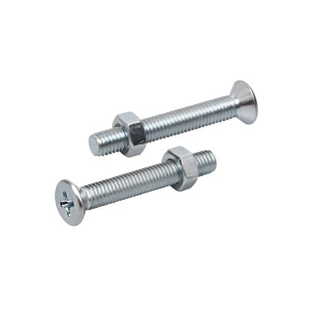 สกรูเกลียวมิลพร้อมนอต JF DEXZON 5X35 มม. แพ็ก 25 ชิ้น