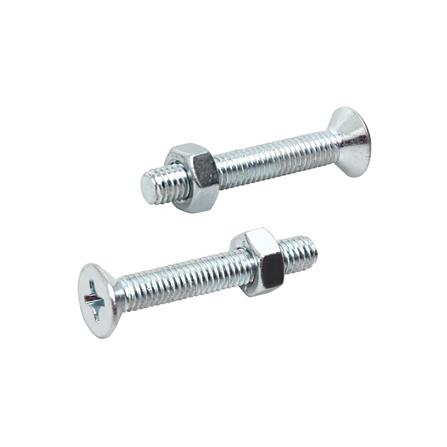 สกรูเกลียวมิลพร้อมนอต JF DEXZON 6X40 มม. แพ็ก 25 ชิ้น