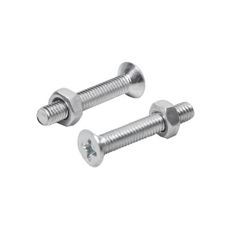 สกรูเกลียวมิลพร้อมนอต JF DEXZON 4X25 มม. แพ็ก 25 ชิ้น