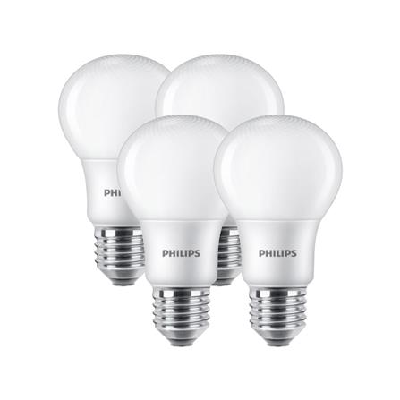 หลอด LED PHILIPS A60 8 วัตต์ WARMWHITE E27 (แพ็ก 4 ชิ้น)