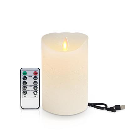 เทียน LED CLAIRE WAX REMOTE RECHARGE DIM 5 นิ้ว 0.3 วัตต์ WARMWHITE สีขาว