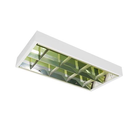 โคมตะแกรงติดลอย RACER รุ่นประหยัด CR 2X18 วัตต์ สีขาว