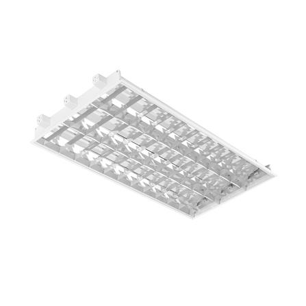 โคมตะแกรงฝังฝ้า CARINI AURA O DE 3X120 ซม. สีขาว/สีเงิน