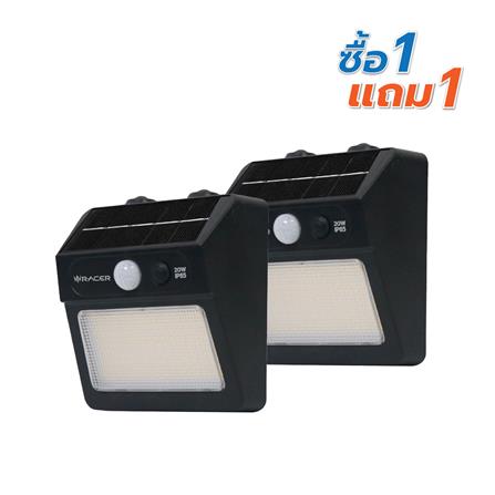 ไฟผนังภายนอก SOLAR RACER ENDURA 20 วัตต์ WARM WHITE สีดำ (1 แถม 1)
