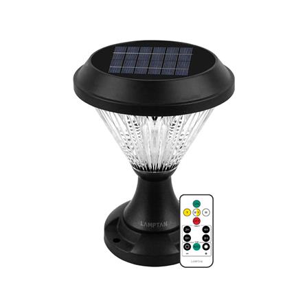 ไฟหัวเสา SOLAR LAMPTAN SPOUT 15 วัตต์ DAYLIGHT/COOL WHITE/WARM WHITE สีดำ