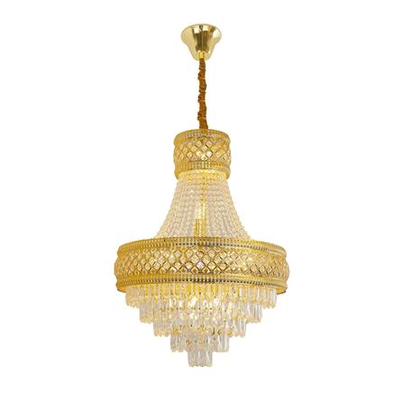 ไฟช่อ CARINI KM5200-600H สีทอง/ใส 16 หัว