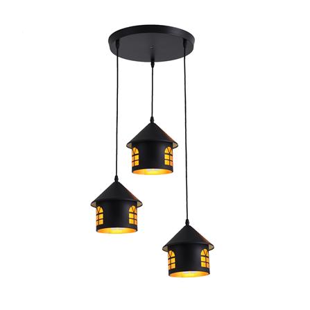 ไฟช่อ CST 6827-3BK โลหะ/สีดำ/สีส้ม 3หัว