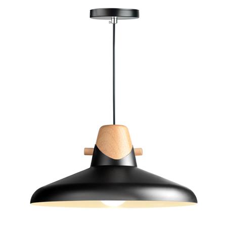 ไฟช่อ L&amp;E 01-02658 สีขาว/ดำ/ไม้ 1 หัว