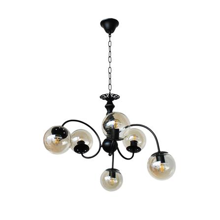 ไฟช่อ EVL HL-0010/6 สีดำ 6 หัว