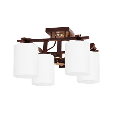 ไฟถาด L&amp;E PWG63-014 สีขาว/น้ำตาล 4 หัว