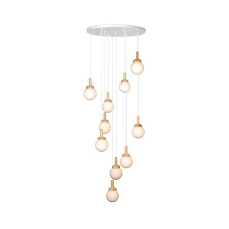 ไฟช่อ LUMAX 01-03175 สีน้ำตาล/ขาว 10 หัว