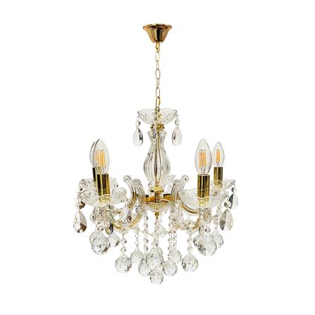 ไฟช่อ EVL CFC-11104 สีทอง/ใส 5 หัว