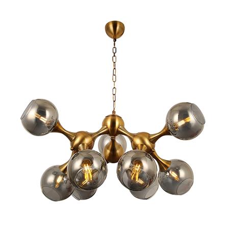 ไฟช่อ CST GDL09 แก้ว/โลหะ/สีดำ/สีทอง 9หัว