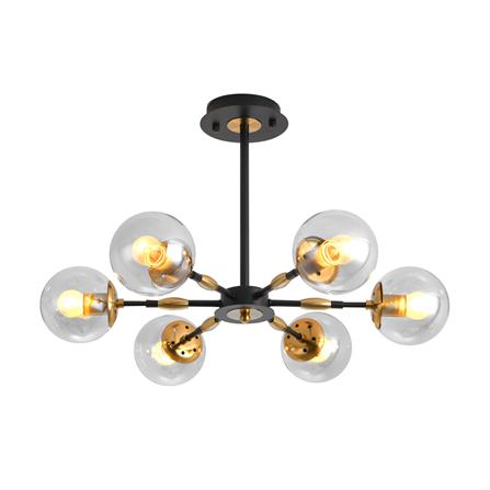 ไฟช่อ CST 6331-6 สีใส/ดำ/ทอง 6 หัว